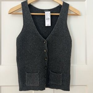 Brandy Melville John galt Charcoal V-Neck Sweater Vest